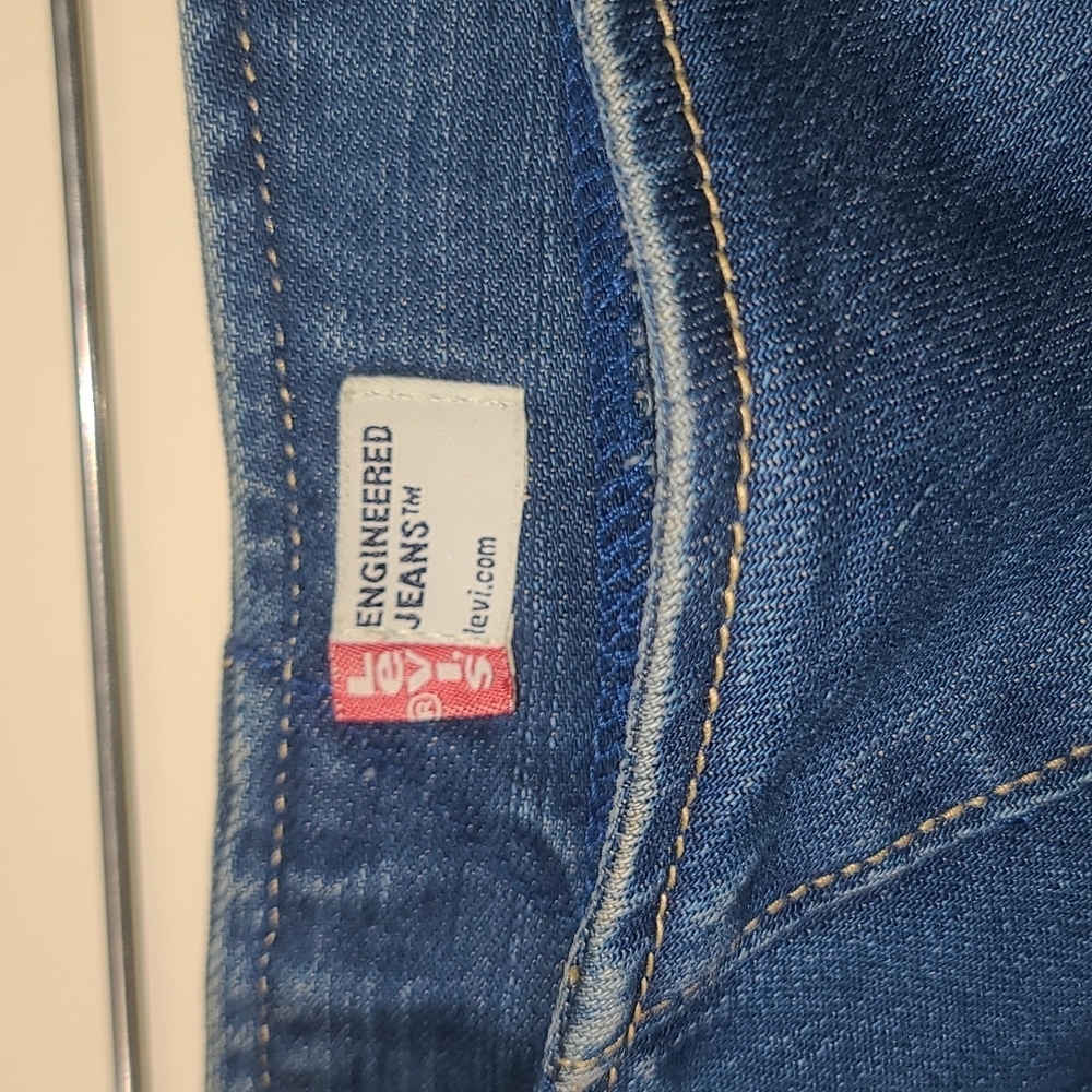 Levi's Engineered asymmetrical diagonal cut denim a-line knee length jeans skirt